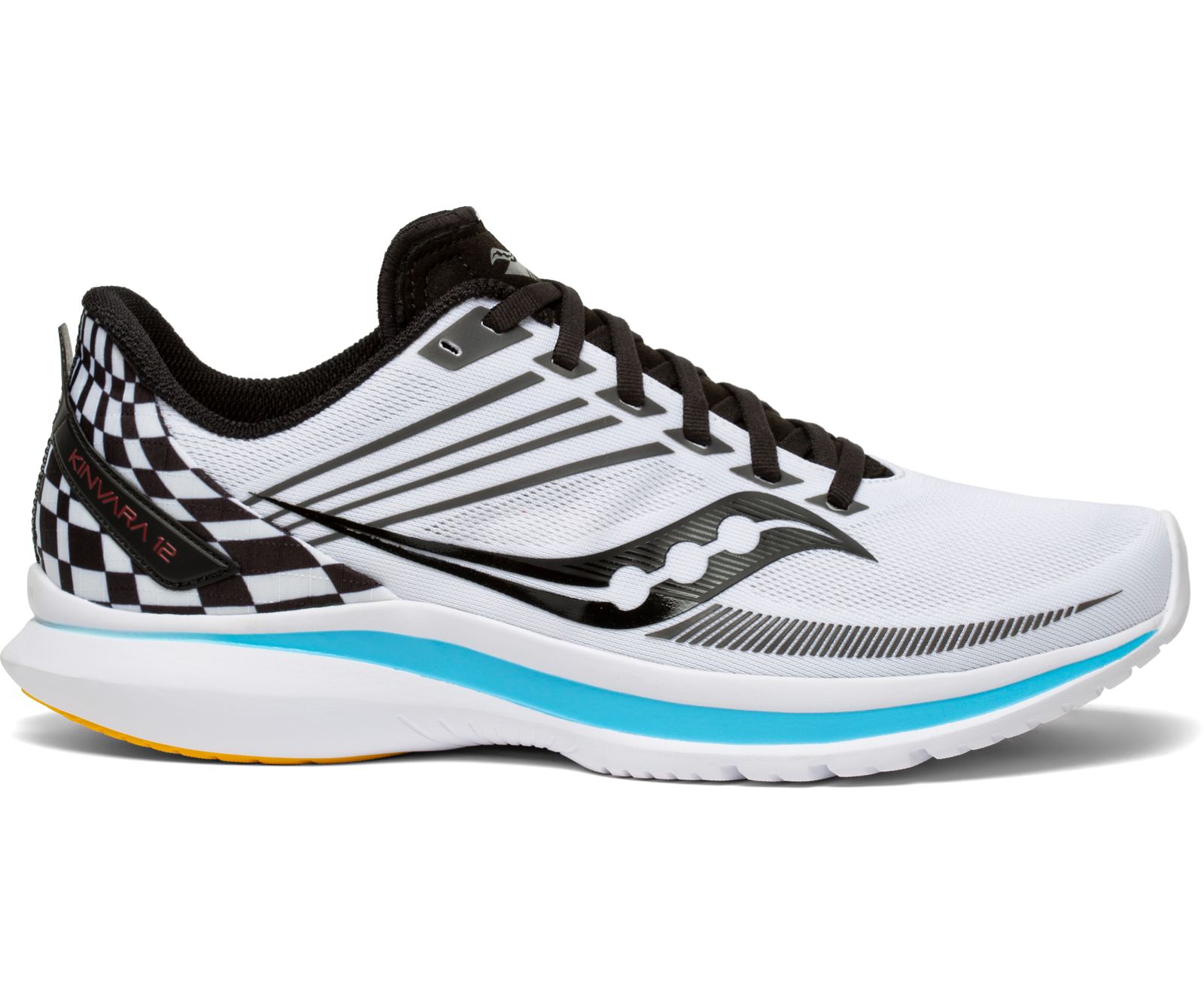 Men\'s Saucony Kinvara 12 Running Shoes White / Black | Singapore 532SGLO